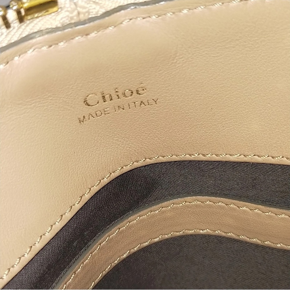 Chloe Tan Mini Baylee Tote Bag with Crossbody Strap - Picture 8 of 8